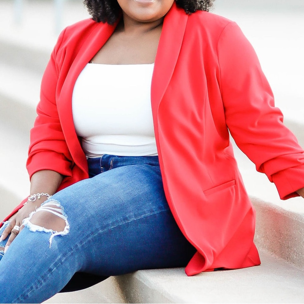 Red blazer from Fashion Nova